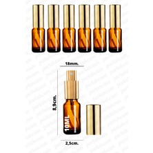 Feyza Design 10ML Altın Renkli Metal Sprey Şişe Seti, Sızdırmaz Amber Cam Paket