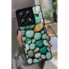 Snacase  Xiaomi Mi 14T Pro Uyumlu Yeşil Taş Tasarımlı Parlak Silikon Kılıf