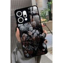 Snacase Oppo Reno 14 Uyumlu Beyaz Çiçek Tasarımlı Parlak Silikon Kılıf