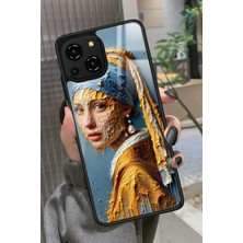 Snacase Reeder S23 Pro Max Uyumlu Inci Küpeli Kız Tablo Tasarımlı Parlak Silikon Kılıf