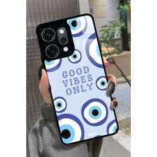 Snacase Oppo Reno 14 Pro Uyumlu Motivasyonlu Nazar Boncuğu Tasarımlı Parlak Silikon Kılıf