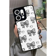 Snacase Oppo Reno 14 Uyumlu Gri Kurdele Tasarımlı Parlak Silikon Kılıf