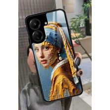 Snacase  Xiaomi Redmi 13C Uyumlu Inci Küpeli Kız Tablo Tasarımlı Parlak Silikon Kılıf