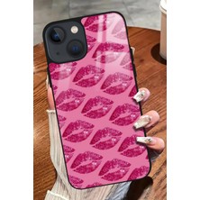 Snacase  Apple iPhone 13 Uyumlu Pembe Dudak Tasarımlı Parlak Silikon Kılıf