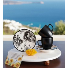 Trendevia Mum Hediyeli 2 Kişilik Seramik Kahve Fincan Seti