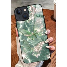 Snacase  Apple iPhone 15 Uyumlu Yeşil Kelebek Tasarımlı Parlak Silikon Kılıf