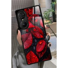 Snacase Reeder S19 Max Pro S Edge Uyumlu Kırmızı Yaprak Tasarımlı Parlak Silikon Kılıf