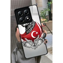 Snacase  Xiaomi Mi 14T Pro Uyumlu Türk Bayrağı Tasarımlı Parlak Silikon Kılıf