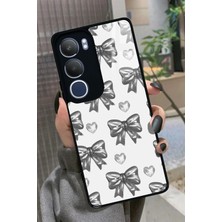 Snacase  Vivo Y19S Uyumlu Gri Kurdele Tasarımlı Parlak Silikon Kılıf