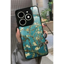 Snacase  Infınıx Smart 8 Pro Uyumlu Van Gogh Yeşil Ağaç Tablo Tasarımlı Parlak Silikon Kılıf