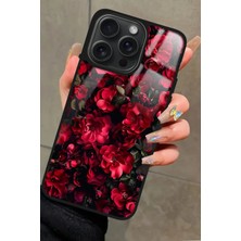 Snacase  Apple iPhone 16 Pro Uyumlu Kırmızı Çiçek Tasarımlı Parlak Silikon Kılıf