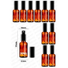 Feyza Design 30ML Siyah Metal Sprey Şişe, Parfüm ve Kolonya Için, 10 Adet