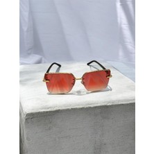 MonCherietr Blush Pembe Camlı Gold Detaylı UV400 Korumalı Güneş Gözlüğü