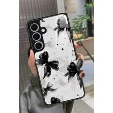 Snacase  Samsung Galaxy S24 Uyumlu Siyah Kurdele Tasarımlı Parlak Silikon Kılıf