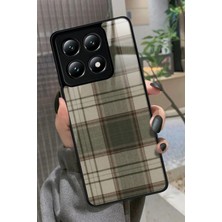 Snacase  Xiaomi Mi 14T Pro Uyumlu Yeşil Kare Tasarımlı Parlak Silikon Kılıf