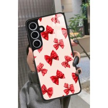 Snacase  Samsung Galaxy S24 Uyumlu Kırmızı Kurdele Tasarımlı Parlak Silikon Kılıf