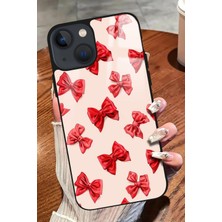 Snacase  Apple iPhone 14 Uyumlu Kırmızı Kurdele Tasarımlı Glossy Silikon Kılıf