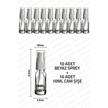 Feyza Design 10 Adet 10ML Şeffaf Sprey Şişe, Kolonya ve Dezenfektan Için Ideal