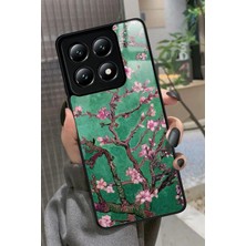 Snacase  Xiaomi Mi 14T Pro Uyumlu Van Gogh Yeşil Ağaç Tablo Tasarımlı Parlak Silikon Kılıf