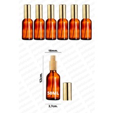 Feyza Design 50ML Altın Renkli Metal Sprey Şişe 6'lı Set, Parfüm ve Kolonya Için