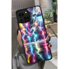 Snacase Reeder S23 Pro Max Uyumlu Renkli Şimşek Tasarımlı Parlak Silikon Kılıf