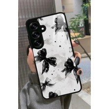 Snacase  Samsung Galaxy S25 Plus Uyumlu Siyah Kurdele Tasarımlı Parlak Silikon Kılıf