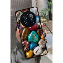 Snacase Realme 12 Uyumlu Renkli Taş Tasarımlı Parlak Silikon Kılıf