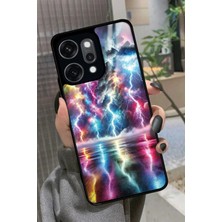 Snacase Oppo Reno 14 Pro Uyumlu Renkli Şimşek Tasarımlı Parlak Silikon Kılıf