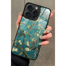 Snacase  Apple iPhone 15 Pro Uyumlu Van Gogh Yeşil Ağaç Tablo Tasarımlı Parlak Silikon Kılıf