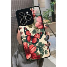 Snacase Reeder S919 Uyumlu Kırmızı Kelebek Tasarımlı Parlak Silikon Kılıf