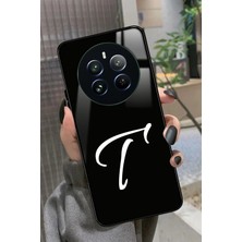 Snacase Realme 12 Uyumlu T Harfi Yazılı Parlak Silikon Kılıf