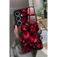 Snacase  Samsung Galaxy S24 Uyumlu Kırmızı Çiçek Tasarımlı Parlak Silikon Kılıf