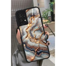 Snacase  Samsung Galaxy A23 Uyumlu Beyaz&altın Mermer Tasarımlı Parlak Silikon Kılıf