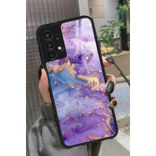Snacase  Samsung Galaxy A13 Uyumlu Mor Mermer Tasarımlı Glossy Silikon Kılıf