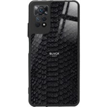 Snacase  Xiaomi Redmi Note 11 Pro Uyumlu Siyah Yılan Derisi Tasarımlı Parlak Silikon Kılıf