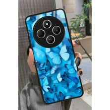 Snacase  Xiaomi Redmi 14C Uyumlu Mavi Kelebek Tasarımlı Parlak Silikon Kılıf