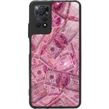 Snacase  Xiaomi Redmi Note 11 Pro Uyumlu Pembe Para Tasarımlı Parlak Silikon Kılıf