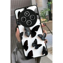 Snacase  Xiaomi Redmi 14C Uyumlu Siyah Kelebek Tasarımlı Parlak Silikon Kılıf