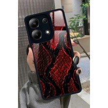 Snacase  Xiaomi Redmi Note 13 Pro 4g Uyumlu Bordo Yılan Tasarımlı Parlak Silikon Kılıf
