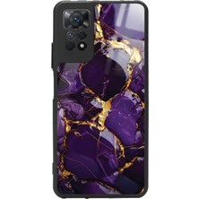Snacase  Xiaomi Redmi Note 11 Pro Uyumlu Mor Mermer Tasarımlı Parlak Silikon Kılıf