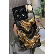 Snacase  Xiaomi Mi 14T Uyumlu Siyah&altın Mermer Tasarımlı Parlak Silikon Kılıf
