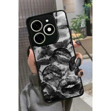 Snacase Tecno Spark 20 - 20C Uyumlu Inci Küpeli Kız Tablo Tasarımlı Parlak Silikon Kılıf