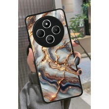 Snacase  Xiaomi Redmi 14C Uyumlu Beyaz&altın Mermer Tasarımlı Glossy Silikon Kılıf