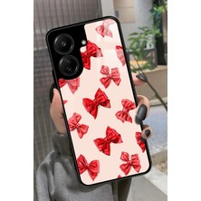 Snacase  Xiaomi Redmi 13C Uyumlu Kırmızı Kurdele Tasarımlı Parlak Silikon Kılıf