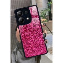 Snacase  Xiaomi Redmi Note 13 Pro 4g Uyumlu Pembe Gül Tasarımlı Glossy Silikon Kılıf