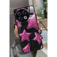 Snacase Tecno Spark 30 Pro Uyumlu Simli Kiraz Tasarımlı Parlak Silikon Kılıf