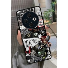 Snacase Tecno Spark 30C Uyumlu Siyah Kelebek Tasarımlı Parlak Silikon Kılıf