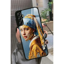 Snacase  Samsung Galaxy A14 Uyumlu Inci Küpeli Kız Tablo Tasarımlı Parlak Silikon Kılıf