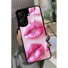 Snacase  Xiaomi Redmi 13C Uyumlu Pembe Dudak Tasarımlı Parlak Silikon Kılıf