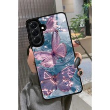 Snacase  Samsung Galaxy A36 Uyumlu Pembe Kelebek Tasarımlı Parlak Silikon Kılıf